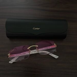 100% AUTHENTIC Cartier Panthère Pink and Gold Rimless Glasses